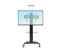 Carrello per TV mobile su ruote, supporto da pavimento resistente per TV LCD da 32-65 pollici, supporto regolabile per monitor per casa, ufficio, sala conferenze, espositore girevole