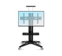 Carrello per TV mobile su ruote, supporto per TV resistente per monitor LCD da 32 a 65 pollici, supporto regolabile da pavimento a soffitto per ufficio, sala conferenze, uso domestico, espositore