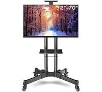 Carrello per TV mobile su ruote, supporto universale per TV a rullo, regolabile in altezza, in acciaio, per TV da 32 a 70 pollici, con ruote di bloccaggio per una facile mobilità