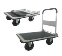 Carrello pianale 4 ruote Kg.350 sponda pieghevole cm.91x61xh.95 per terreni scon