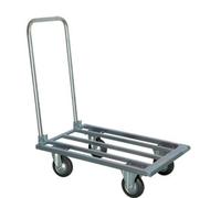 Carrello pianale allungabile zincato manico pieghevole 2 ruote fisse e 2 girevol