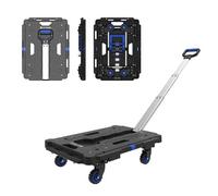 Carrello Piattaforma Multifunzione Portatutto FOLD FLAT con manico telescopico in alluminio Capacità 136 kg in Polipropilene Portatile Pieghevole con Ruote girevoli a 360