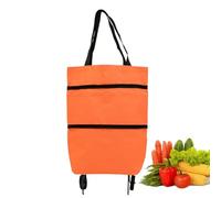 Carrello pieghevole 2 in 1 - 45 x 39 x 13 cm carrello della spesa portatile, ruote per borse della spesa in tessuto Oxford, design con cerniera a due livelli con cibo e | accoppiamento, Colore