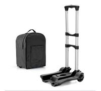 Carrello pieghevole a mano e carrello, in alluminio leggero, pieghevole, portatile, per ufficio, trasloco, aeroporto, viaggi, colore nero + borsa