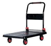 Carrello pieghevole a spinta - Carrello con piattaforma a 4 ruote per una facile conservazione, pianale per veicoli, ruote girevoli a 360°, carrello multiuso resistente per lo spostamento e il