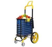 Carrello pieghevole Carrello della spesa portatile con ruote for salire le scale, carretto pieghevole(Nero)