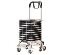 Carrello pieghevole Carrello piccolo pieghevole con ruote for salire le scale Spesa leggera Carrello adatto per Scale(Nero)