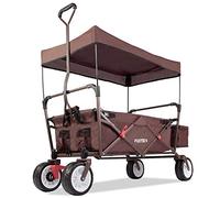 Carrello pieghevole City Bollerwagen FUXTEC - tettuccio rimovibile - asta di trazione - 4 ruote - borsa posteriore - copertura - CT350