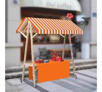 Carrello Pieghevole Con Espositore Su Ruote, Robusto E Resistente, Comodo Meccanismo Di Chiusura,Adatto for Caffè E Snack,Prodotti Creativi E Articoli Culturali(Orange Without wheels,47.2in)