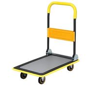Carrello pieghevole con piattaforma con ruote Carrello manuale resistente Carrello manuale mobile Utility Carrello a mano per magazzino e trasporto merci Facile da spingere e riporre