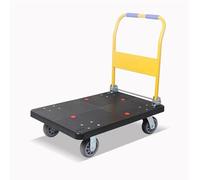 Carrello pieghevole con piattaforma resistente, carrello a mano in acciaio con pannello in plastica e manico in metallo, carrello mobile piatto per un facile trasporto e carichi pesanti