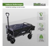 Carrello Pieghevole Con Ruote Larghe E Freno Di Blocco Nero