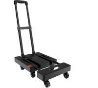 Carrello pieghevole con sacco, Carrello pieghevole da 500 libbre con 6 ruote e 2 corde elastiche for traslochi multicolore(Black)