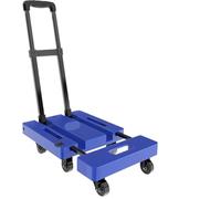 Carrello pieghevole con sacco, Carrello pieghevole da 500 libbre con 6 ruote e 2 corde elastiche for traslochi multicolore(Blue)