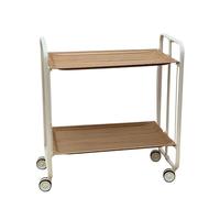 Carrello pieghevole da cucina BAUHAUS, 2 vassoi. Struttura bianca