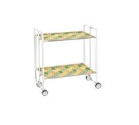 Carrello pieghevole da cucina BAUHAUS, 2 vassoi. Struttura bianca