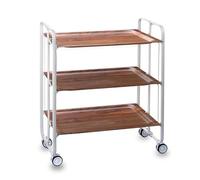 Carrello pieghevole da cucina BAUHAUS, 3 vassoi. Struttura bianca