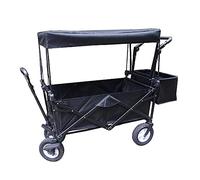 Carrello pieghevole da giardino con tettoia, resistente, 4 ruote, per campeggio all'aperto, carrello per la spesa, multifunzione, capacità di carico 150 kg.