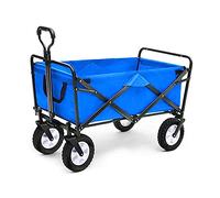 Carrello pieghevole da giardino resistente multifunzionale carrello per la spesa per campeggio all'aperto Rimorchio da pesca a 4 ruote Capacità 80 kg Carro multiuso per un facile trasporto