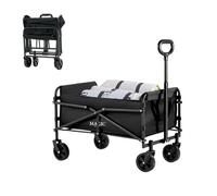 Carrello Pieghevole da Spiaggia e Campeggio. Carrello Fuoristrada con Ruote, Carro da Trasporto con Borsa e Manico Regolabile. Carriola a Mano per Picnic, Giardino, Spesa, ecc. (57x39cm, 85L)