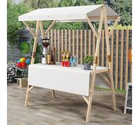 Carrello pieghevole del fornitore di legno con il baldacchino, bancarotta portatile del mercato per eventi all'aperto, robusto stand di esposizione alimentare, stand artigianale compatto per i mercati
