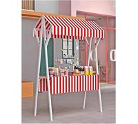 Carrello pieghevole dello street food sulle ruote, stalla portatile del venditore per i mercati all'aperto, banco di mostra del gelato