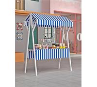 Carrello pieghevole dello street food sulle ruote, stalla portatile del venditore per i mercati all'aperto, banco di mostra del gelato