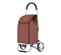 Carrello Pieghevole Folding Shopping Trolley with Removable Oxford Cloth Bag for Laundry Grocery(Brown,2 wheels)