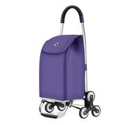 Carrello Pieghevole Folding Shopping Trolley with Removable Oxford Cloth Bag for Laundry Grocery(Purple,6 wheels)