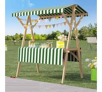 Carrello pieghevole for bancarelle, carrello for cibo, gelati, frutta e fiori for aziende, espositore for bancarelle in legno leggero for centri commerciali, mercati agricoli, fiere(Green2,120x60cm/47