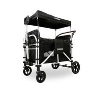 Carrello pieghevole Fuxtec Family CTXL900 nero, l'originale, Family Fux, Vagone da giardino 4 posti, sedile rimovibile, trasporto, spiaggia, tirare o spingere, capacità di carico 75 kg