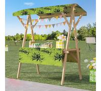 Carrello pieghevole in legno viola con ruote, perfetto per venditori ambulanti, mercati agricoli e fiere (120 cm, 16,7 x 58,4 cm), facile da trasportare e riporre