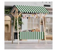 Carrello pieghevole leggero con ruote, bancarella mobile per hot dog, gelato e caffè, cabina alimentare in legno verde (lunghezza 42 x larghezza 69,9 cm)