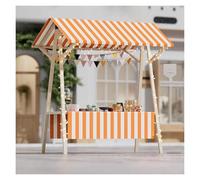 Carrello pieghevole mobile con ruote, bancarella alimentare leggera per hot dog, gelato e caffè, bancarella portatile per venditori ambulanti, design in legno, 42 x 59,9 cm