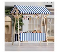 Carrello pieghevole mobile per distributori automatici - bancarella alimentare alta 1,8 m con ruote per hot dog, gelato e caffè, design leggero in legno blu (L 106,7 cm x L 69,9 cm)