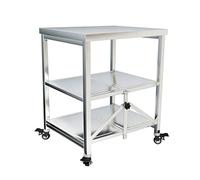 Carrello Pieghevole Multiuso con 3 Piani, Carrello con Ruote Portatutto Cucina da Esterna, Scaffalatura Metallo con Ruote per Ufficio, Ristoranti, Hotel e Microonde