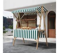 Carrello pieghevole per bancarella del mercato, carrello portatile per venditori di alimenti all'aperto con baldacchino, stand per snack all'aperto, espositore per mercati, cibo da strada ed eventi