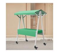 Carrello pieghevole per bancarella del mercato con ruote, tavolo di vendita portatile per eventi all'aperto, protezione da sole e pioggia, ideale per centri commerciali (verde, 110 x 60 x 200 cm)