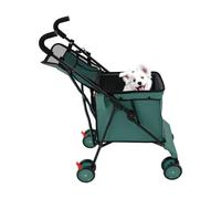 Carrello pieghevole per cani, multifunzionale, con finestre in rete sulla parte superiore e borsa portaoggetti, passeggino per gatti fino a 70 kg, per animali domestici, shopping e campeggio
