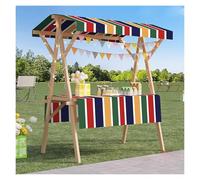 Carrello pieghevole per cibo da strada con ruote, 137 cm, espositore con tenda per festival, feste e fiori, bancarella portatile per cibo