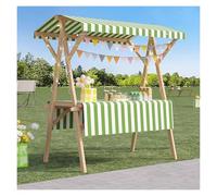 Carrello pieghevole per cibo da strada con ruote, 137 cm, espositore con tenda per festival, feste e fiori, bancarella portatile per cibo