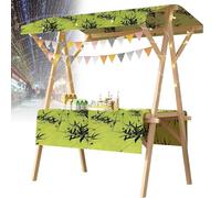 Carrello pieghevole per hot dog con ombrellone, carrello per venditori all'aperto, carretti per venditori di caramelle in legno per mercati agricoli/strada(P,47x23.6in folding type)