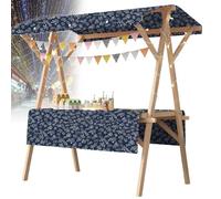 Carrello pieghevole per hot dog con ombrellone, carrello per venditori all'aperto, carretti per venditori di caramelle in legno per mercati agricoli/strada(L,59x23.6in folding type)