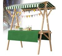 Carrello pieghevole per hot dog con ombrellone, carrello per venditori all'aperto, carretti per venditori di caramelle in legno per mercati agricoli/strada(A,59x23.6in folding type)