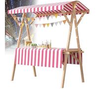 Carrello pieghevole per hot dog con ombrellone, carrello per venditori all'aperto, carretti per venditori di caramelle in legno per mercati agricoli/strada(J,47x23.6in folding type)