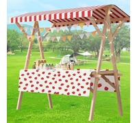 Carrello pieghevole per hot dog con ombrellone,carretti per venditori di caramelle legno per mercati agricoli/strada,bancarella dolciumi per venditori gelati/giocattoli(M,59x23.6in folding type)