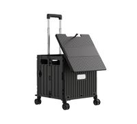 Carrello pieghevole pieghevole, carro pieghevole di servizio, shopping con ruote, carrelli della spesa portatili for sport da giardino in spiaggia e campeggio(Black,36x40x100cm)