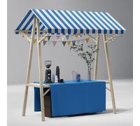 Carrello pieghevole portatile con tettoia, espositore in legno per mercati agricoli, eventi, festival, street food, altezza 190,5 cm, giallo, ideale per uso esterno (L 150 cm)