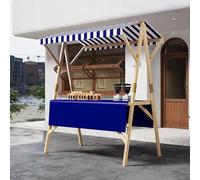 Carrello pieghevole portatile con tettoia, supporto per distributori esterni e carrello espositivo, per mercati, eventi di strada, festival (blu, 120 cm)