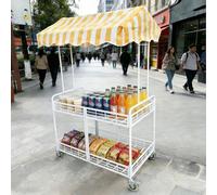 Carrello pieghevole portatile del venditore con il baldacchino e le ruote bloccabili per le esposizioni all'aperto del mercato